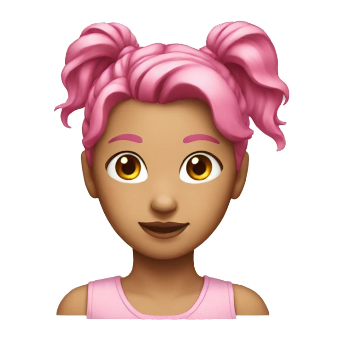 a girl with pink ponytail hair sticker