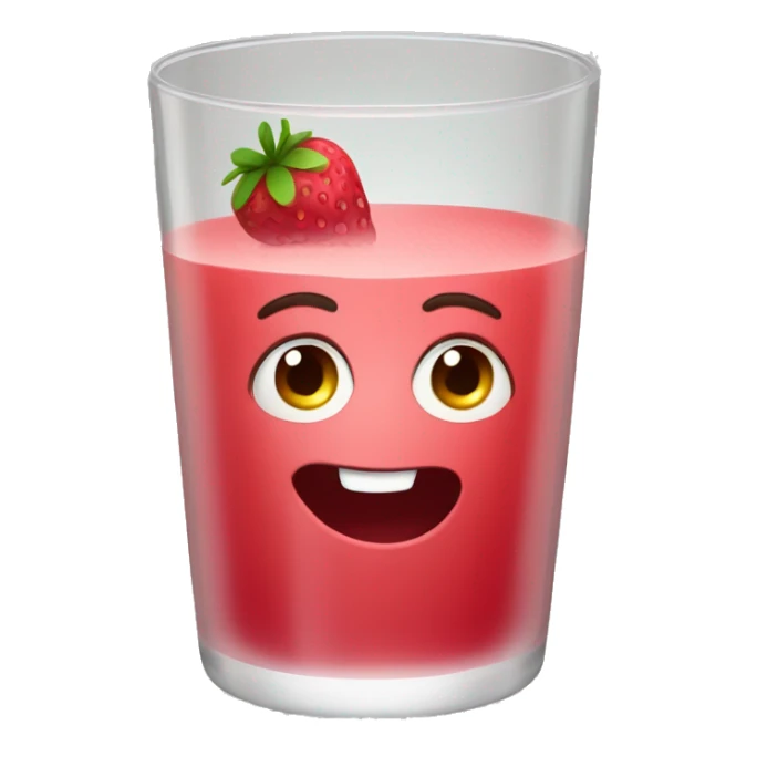 a glass of srawberry juice sticker
