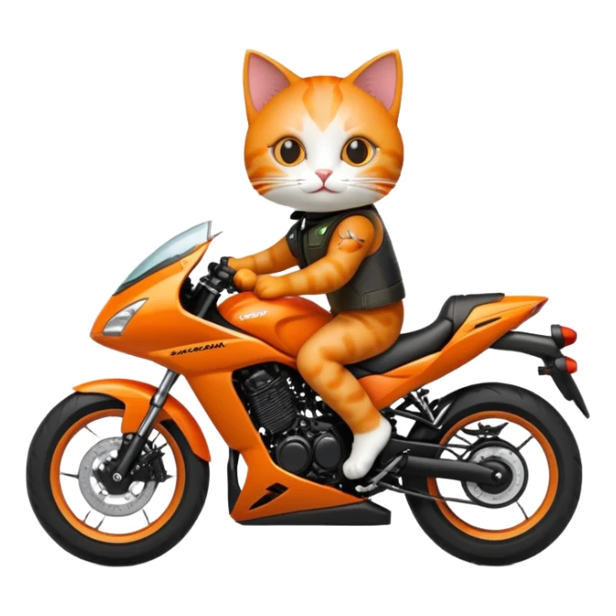 Create cat on Kawasaki bike sticker