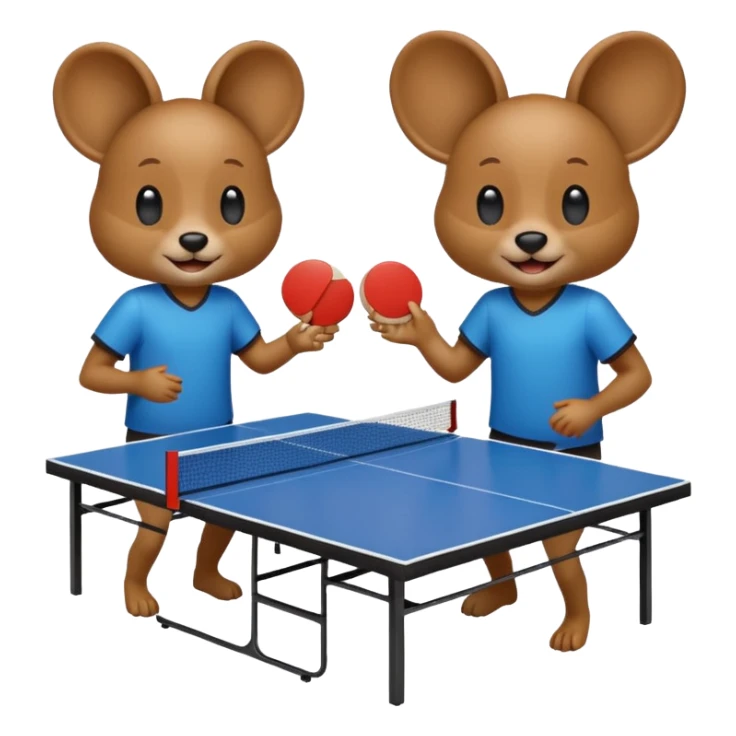deux animaux qui jouent au ping pong sans la table sticker