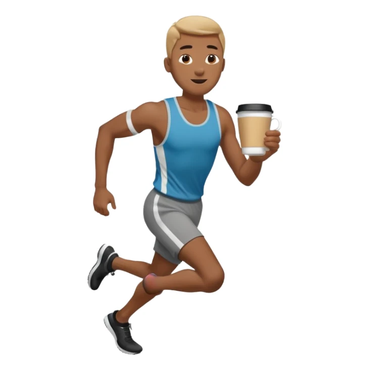 Morning Coffee Runner black man  sticker