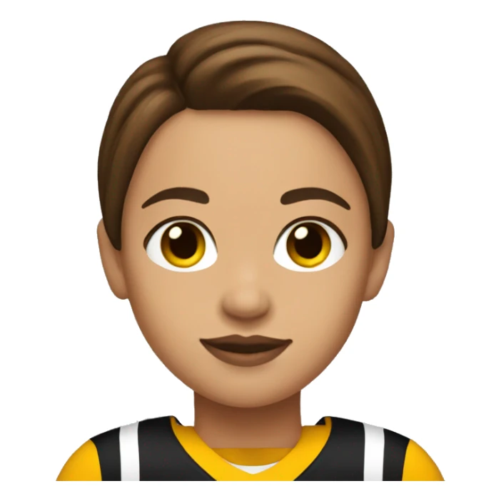 Brown haired girl wearing Pittsburgh Steelers jersey sticker