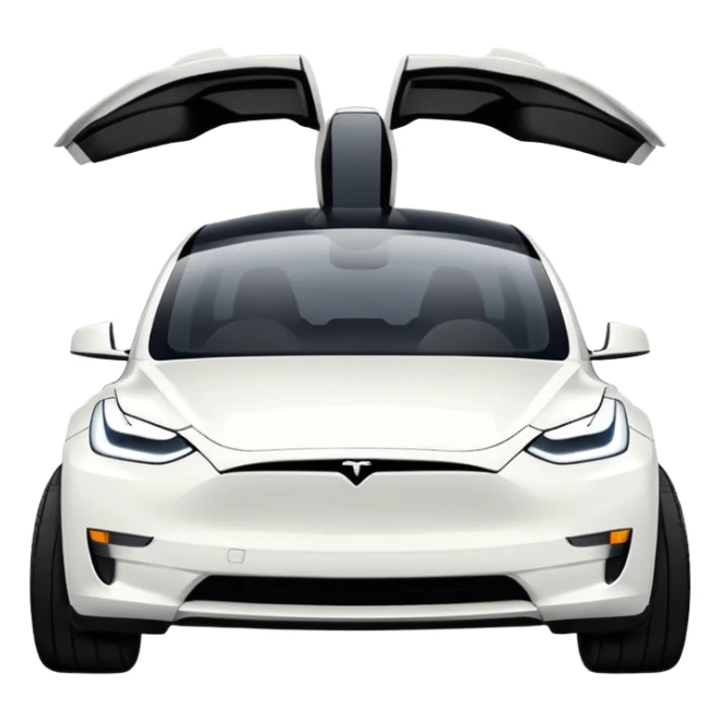 Top down view of a Tesla Model Y parking sticker