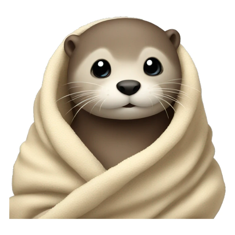 otter cozy in blanket sticker