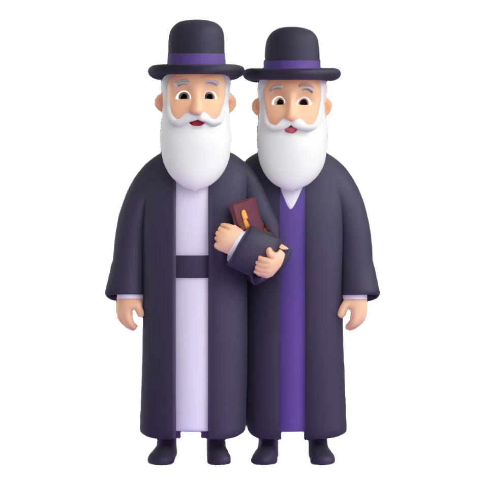 Jewish rabbi with traditional attire sticker
