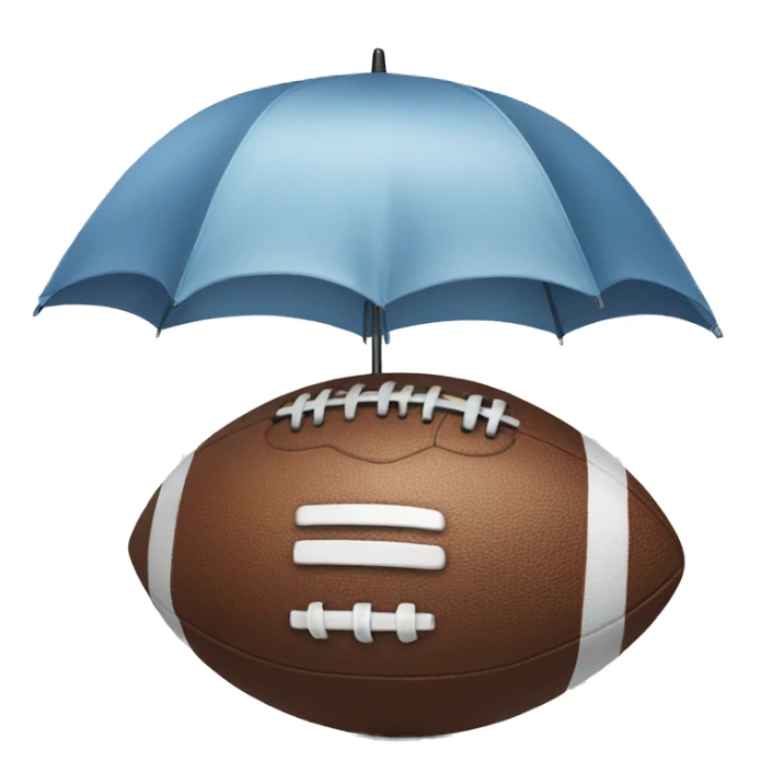 Football wearing umbrella  sticker