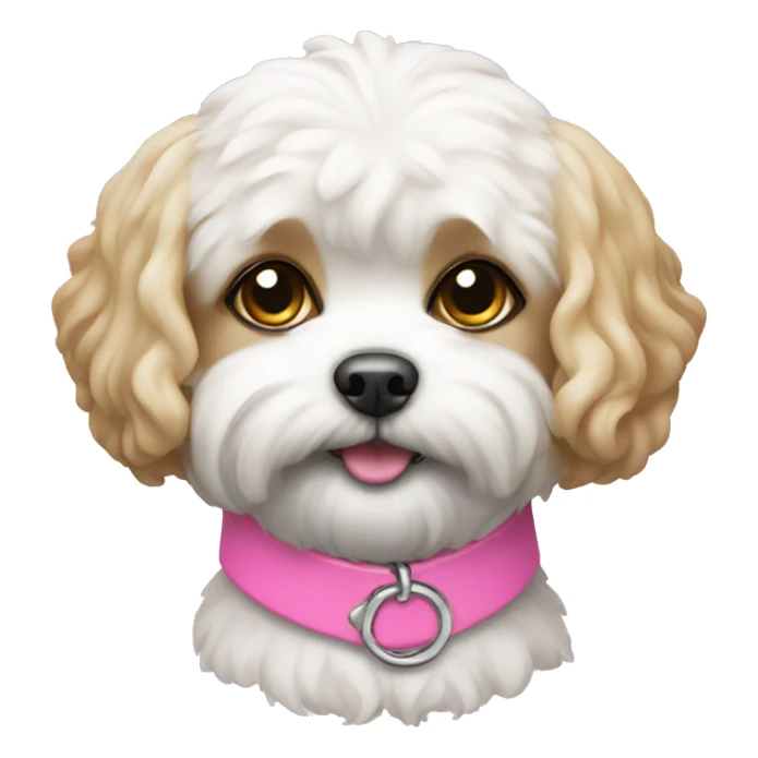 Shichon dog with pink collar  sticker