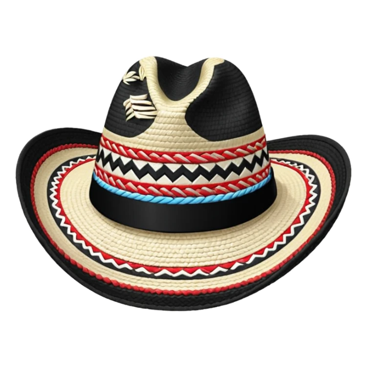 Colombian Sombrero Voltiao black and white sticker
