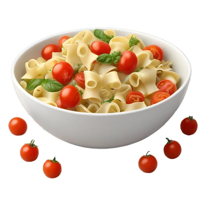Bow tie pasta salad in a bowl with cherry tomatoes  sticker