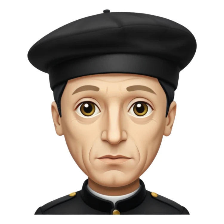 Pablo Picasso wear black berret hat sticker