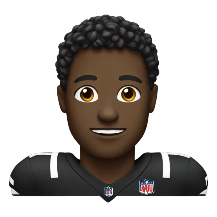A black dude with a black football jersey  sticker