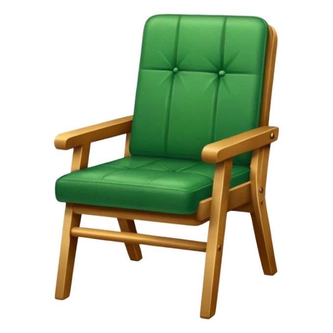 a chair with a green seat sticker