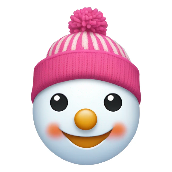 snowman with pink beanie and berries sticker