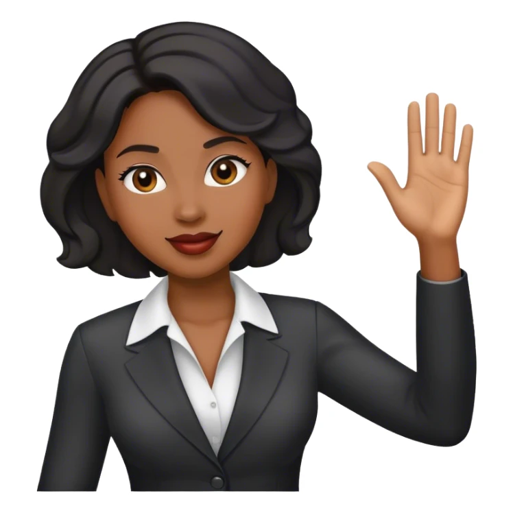 black buisness woman waving sticker