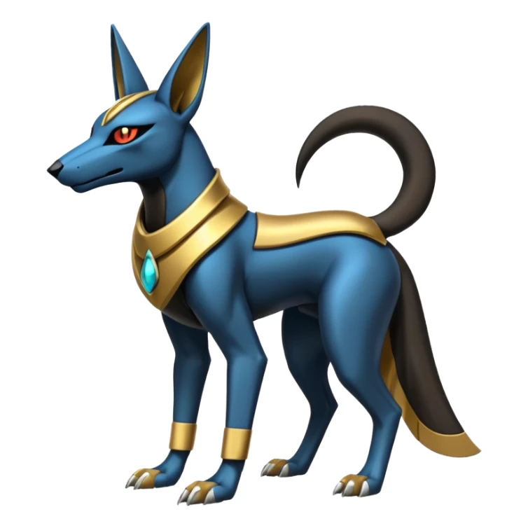 Futuristic Anubis-Vernid-Primagen-Protogen-Fakémon-Pokémon-creature-fusion (full body) sticker