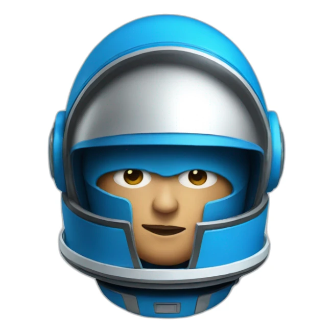 Head of spaceman wearing a blue helmet sticker