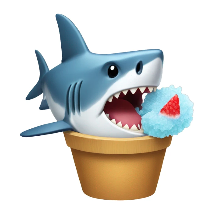 shark eating a hawaiian shaved ice sticker