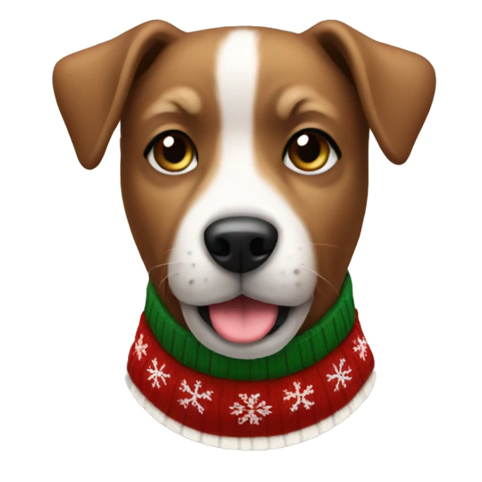 dog wearing christmas sweater sticker