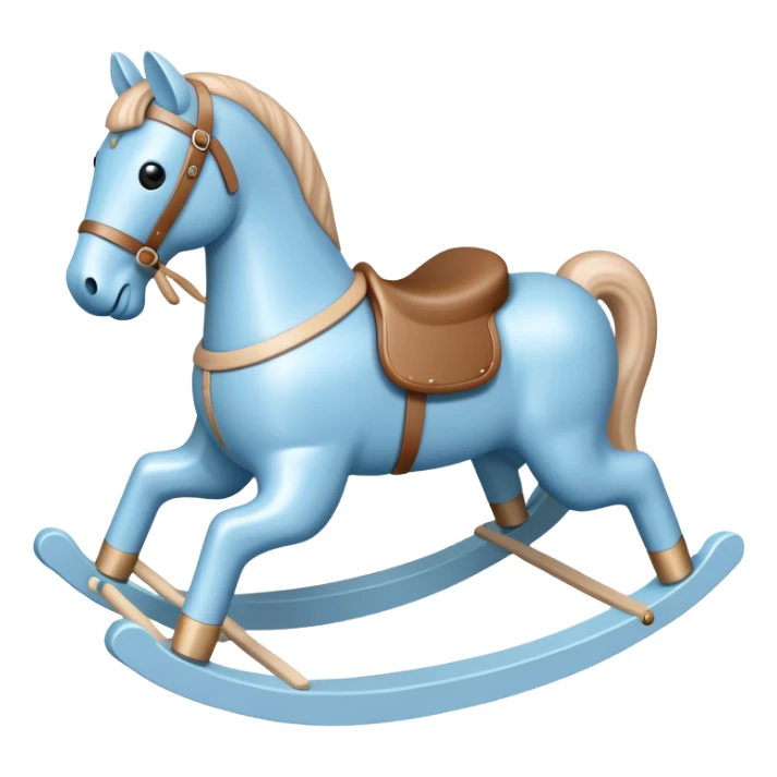 Pastel blue rocking horse toy sticker