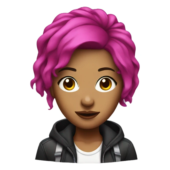 Female DJ with magenta hair  sticker