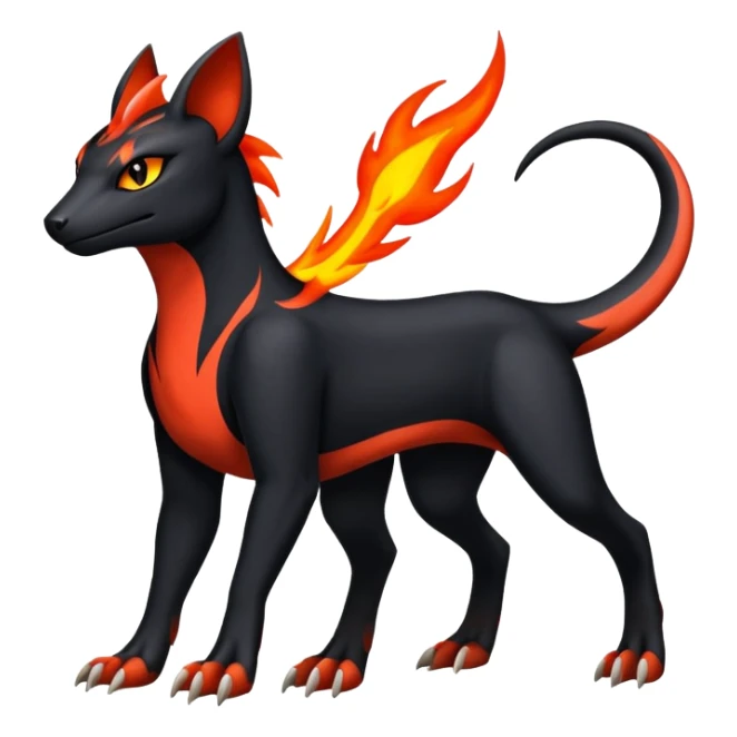 Salandit-Litten-Houndour-Fakémon-hybrid-creature (full body)  sticker