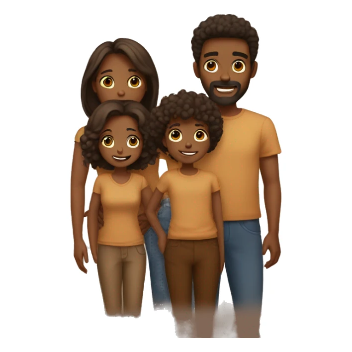 Brown colored aesthetic family sticker