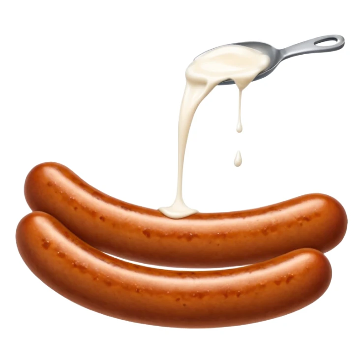 One sausage with milk at the tip sticker