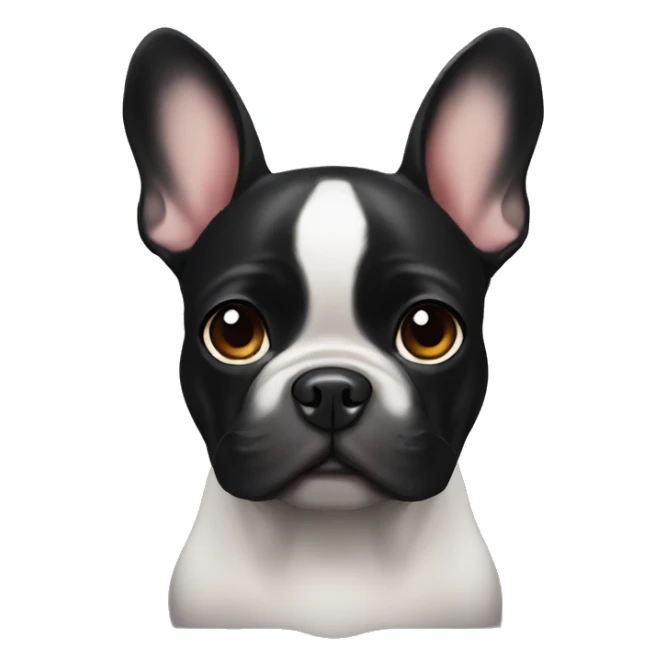 Black frenchbulldog with Cute Face and the Right ear down sticker