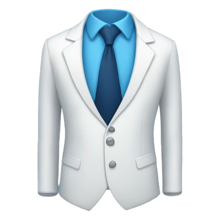 blue pent coat with white shirt and blue tie sticker