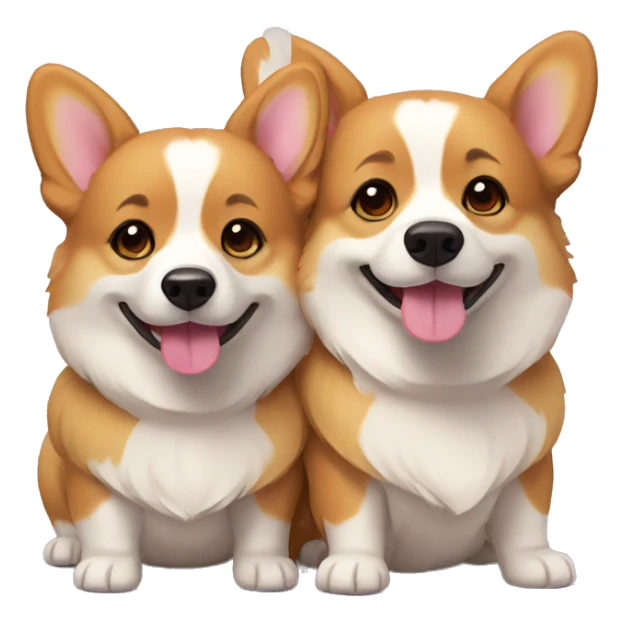 corgi dogs couple family sticker