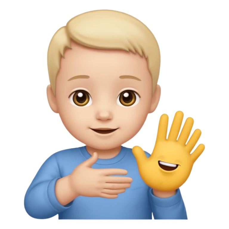 cute baby making a deal with handshake, emoji style sticker