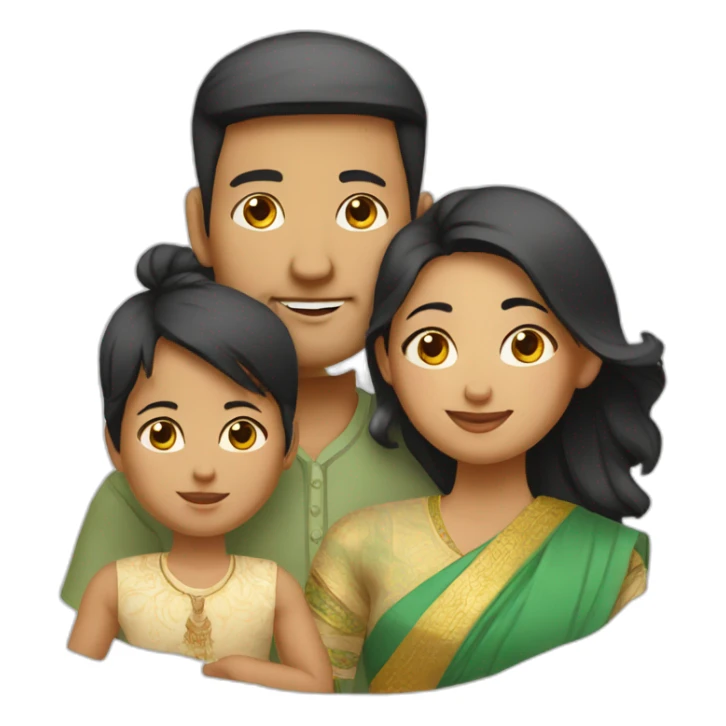 FamilyIndian father Chinese wife and mixed baby sticker