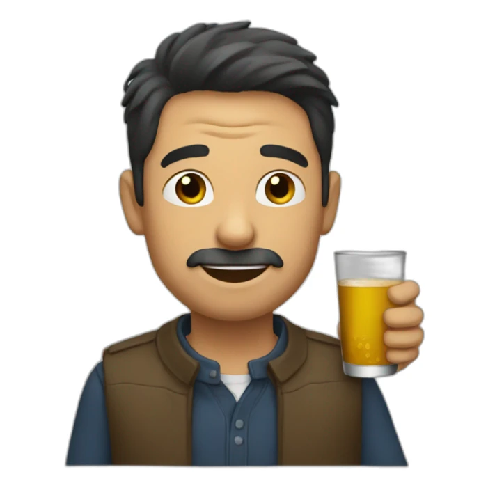 man drinking sticker