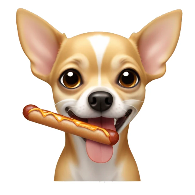 Chihuahua eating a sausage ￼ sticker