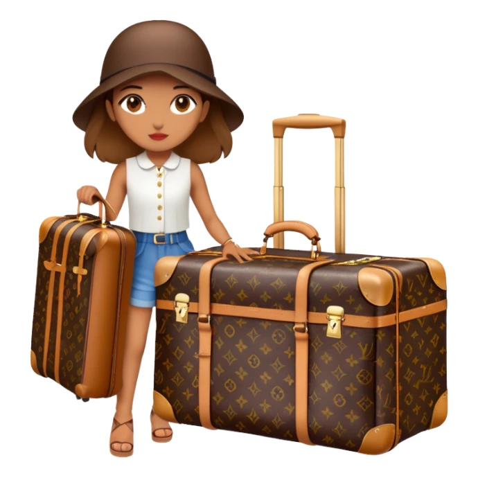 travel girl with louis vuitton luggage  sticker