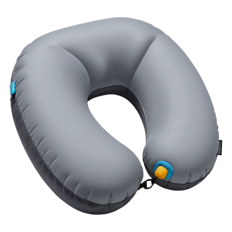 A compact inflatable travel pillow with a sleek surface and adjustable firmness. sticker