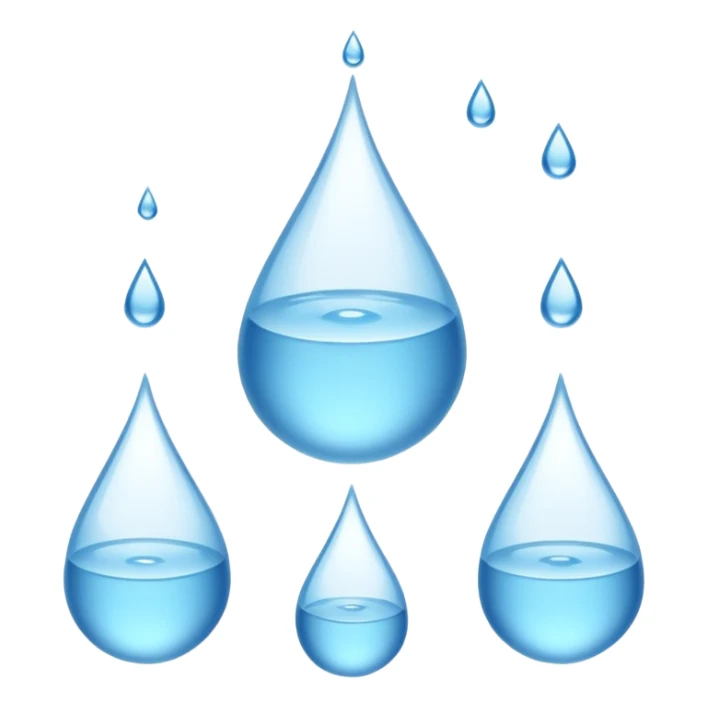 a droplet going down to a droplet and then another droplet and then two others cascading out from the middle droplet sticker