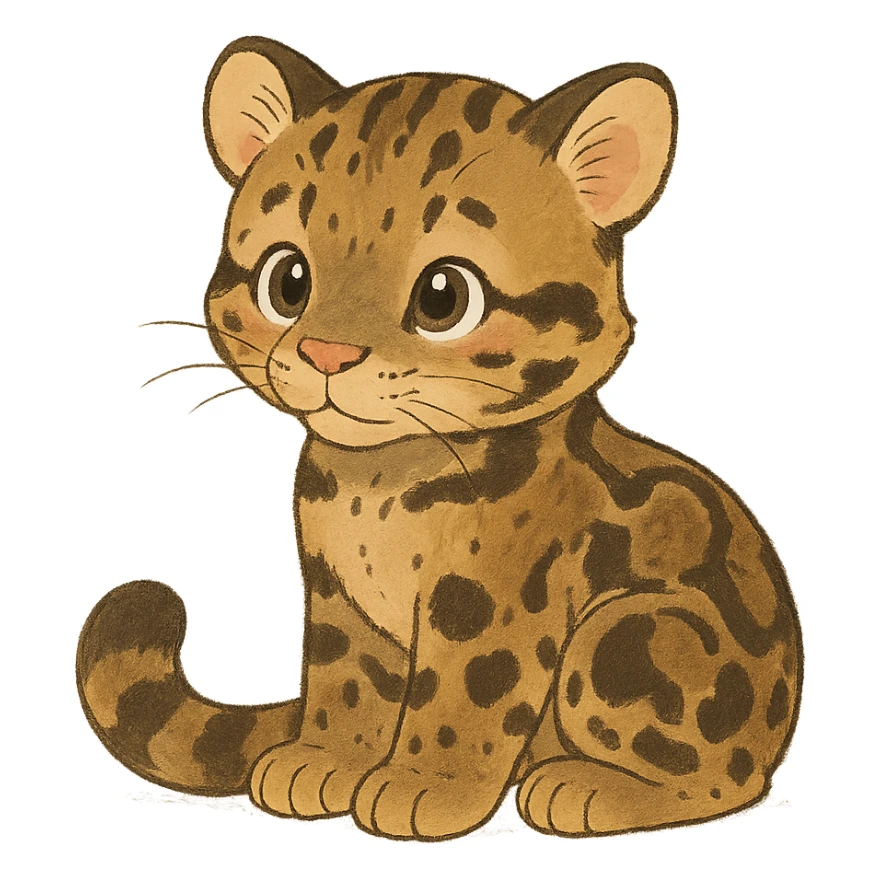 baby clouded leopard sticker
