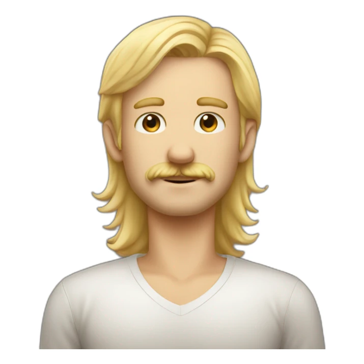 thirty years old tall blond man with moustache sticker
