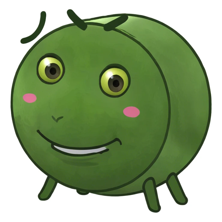 Ein Emoji der süß kuckt mit Herzen drum rum sticker