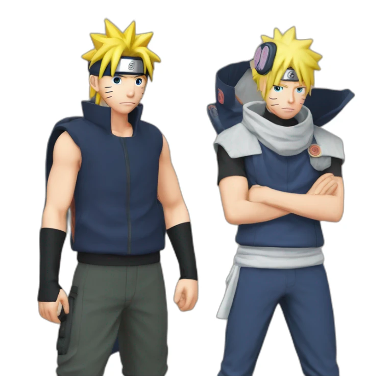 Naruto qui fait un tchek a Sasuke sticker