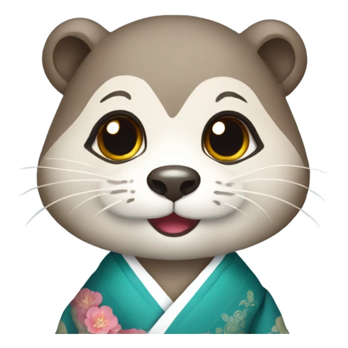 a otter face wearing traditional korean hanbok sticker