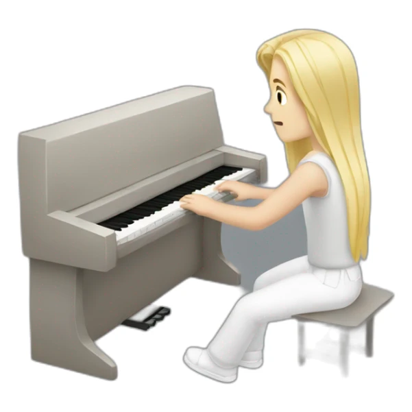 man long blonde hair PLAYING white SYNTHES KEYBOARDS sticker