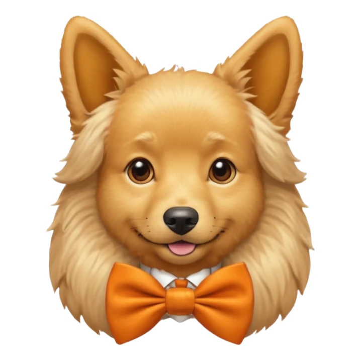 golden dog with orange bow tie sticker