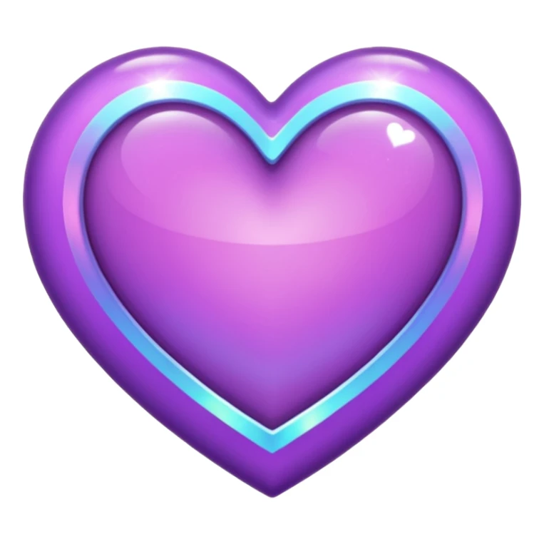 purple heart with a holographic border sticker