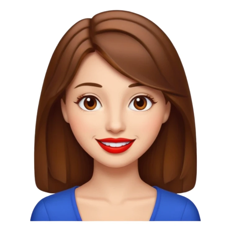 brownhaired woman with red lips in love sticker