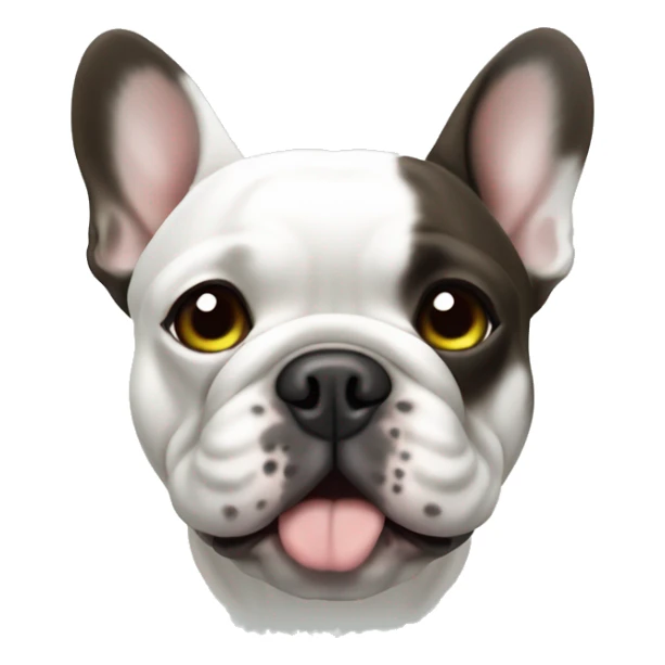 French bulldog white with dark brown and greenish grey eyes sticker