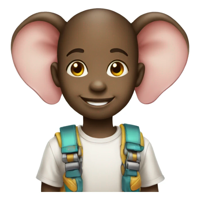 Child of elephant that smile with toys sticker