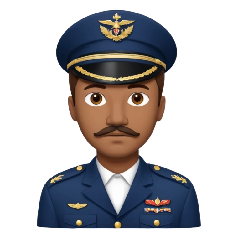 A Young man with brown hair laid back, with mustache and no beard, with pretty brown eyes, thin lips, wearing navy blue army uniform, looking like Leonidas from “Wounded love” Turkish series sticker