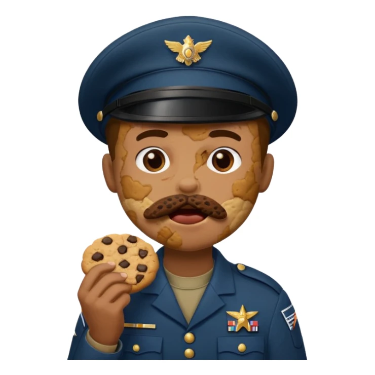 Militar mordiendo galleta sticker